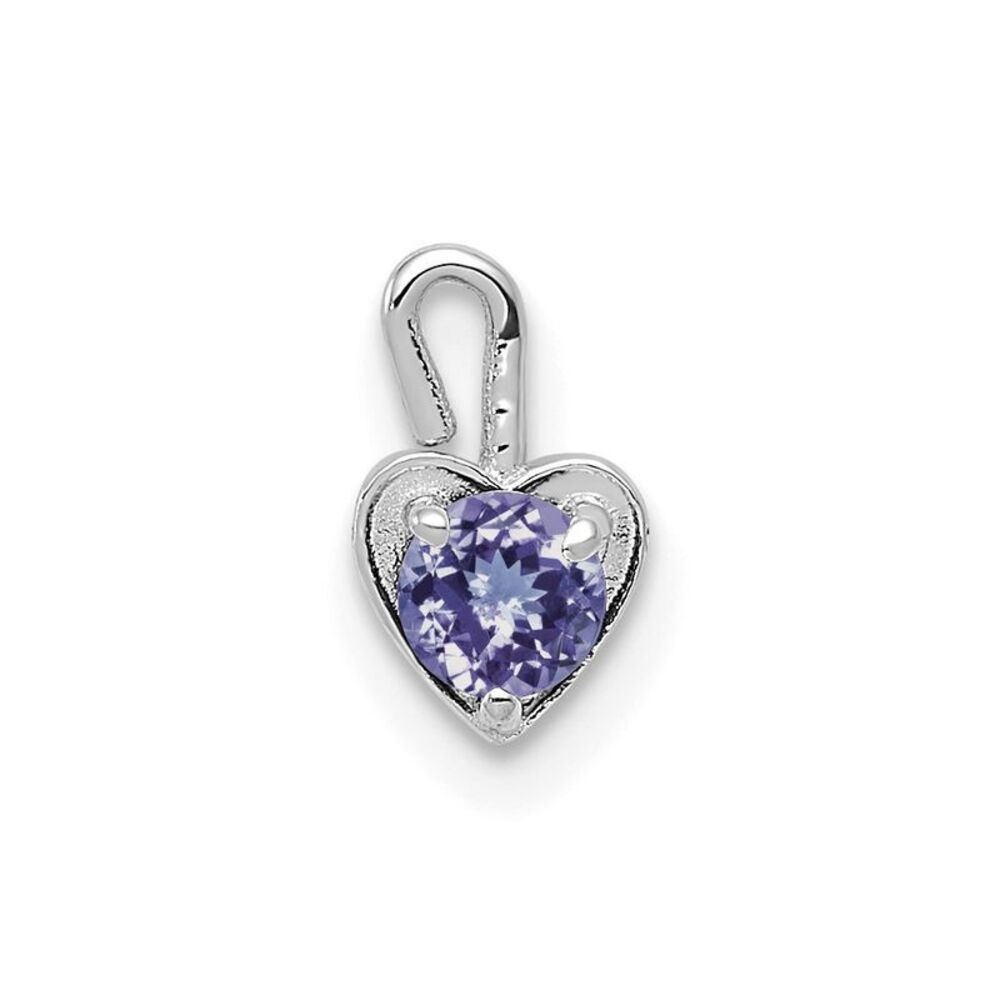 June Synthetic Alexandrite 14k White Gold Heart Pendant Enhancer, 5mm